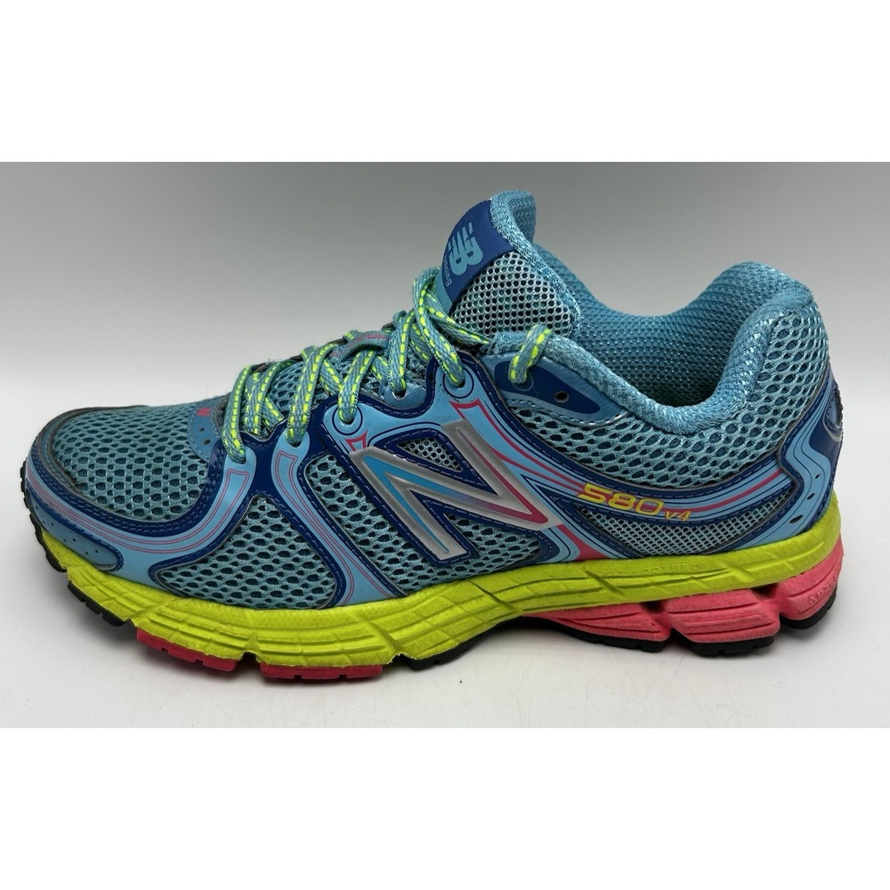 New Balance Sneakers Womens 7 580v4 Athletic Running Shoes Blue Mesh W580BN4